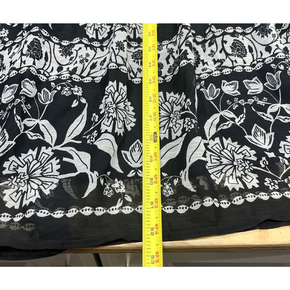 Old Navy Y2K Chiffon Midi Dress Black Floral Size Medium Whimsigoth Fairy Flowy - Picture 16 of 16